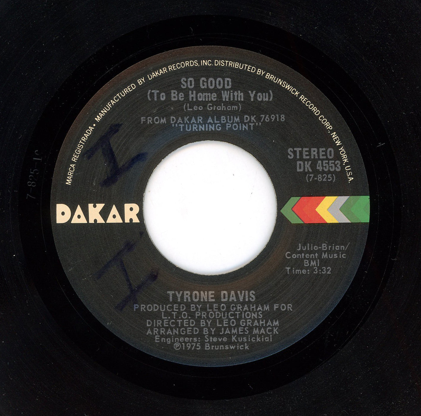 Tyrone Davis -  So Good (To Be Home With You) / I Can't Bump 7"