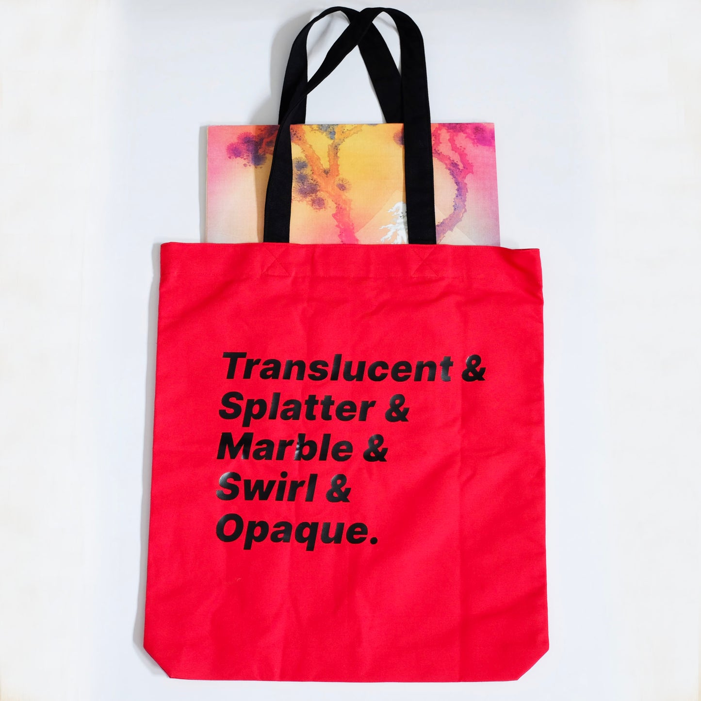 Brightly Tote Bag - Cherry Red with black handle